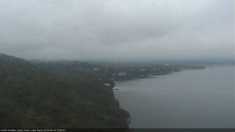 Lake Travis webcam, August 18, 2016 9:05 AM CT