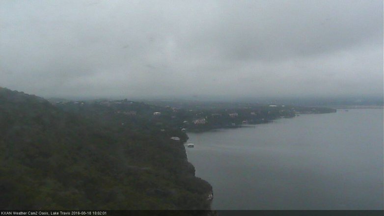 Lake Travis webcam, August 18, 2016 9:25 AM CT