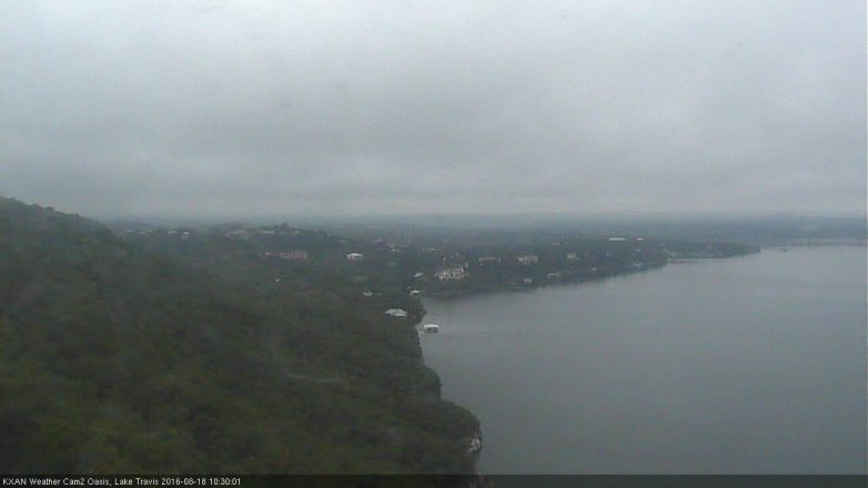 Lake Travis webcam, August 18, 2016 9:40 AM CT