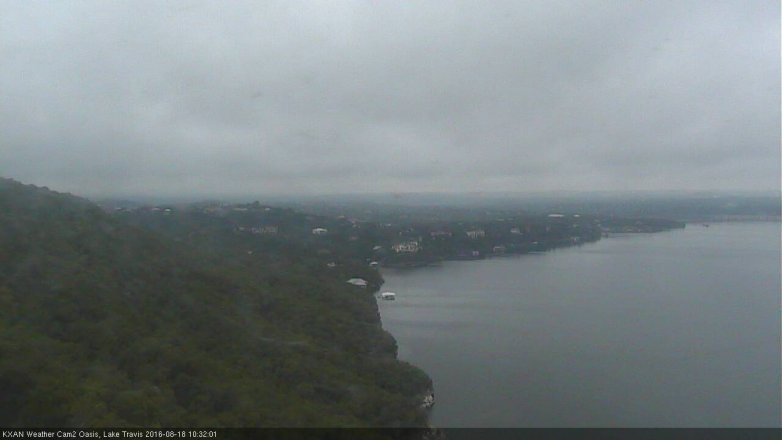 Lake Travis webcam, August 18, 2016 9:45 AM CT