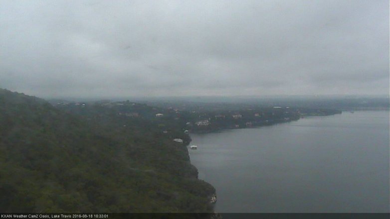 Lake Travis webcam, August 18, 2016 9:50 AM CT