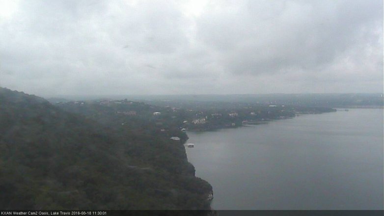 Lake Travis webcam, August 18, 2016 10:35 AM CT