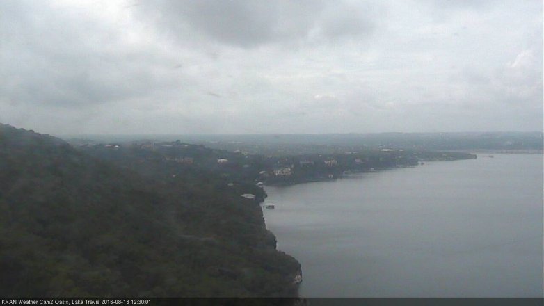 Lake Travis webcam, August 18, 2016 11:45 AM CT
