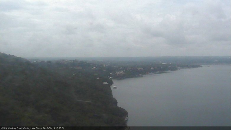 Lake Travis webcam, August 18, 2016 12:20 PM CT