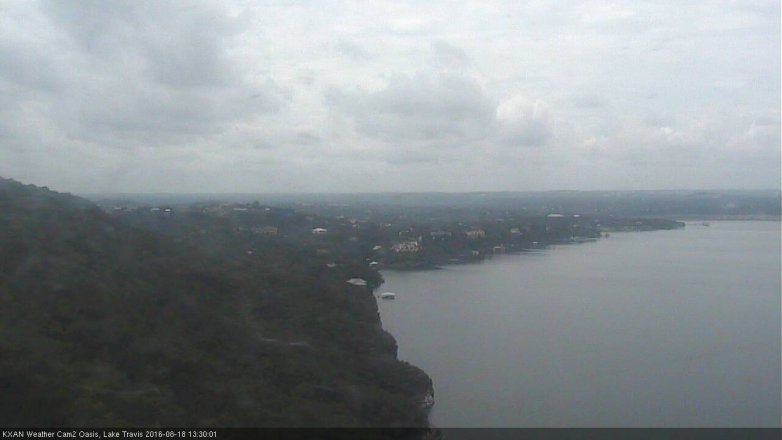 Lake Travis webcam, August 18, 2016 12:50 PM CT