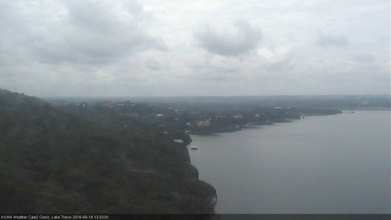 Lake Travis webcam, August 18, 2016 1:00 PM CT