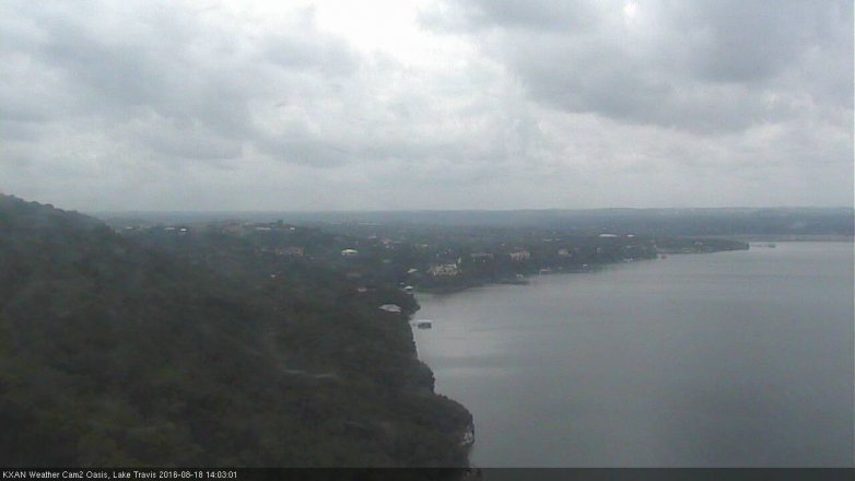 Lake Travis webcam, August 18, 2016 1:10 PM CT