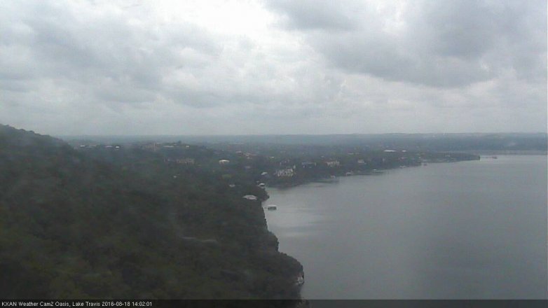 Lake Travis webcam, August 18, 2016 1:15 PM CT