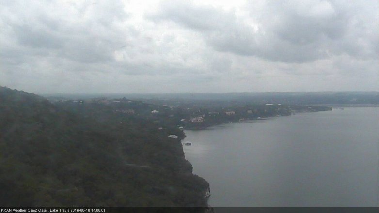 Lake Travis webcam, August 18, 2016 1:20 PM CT