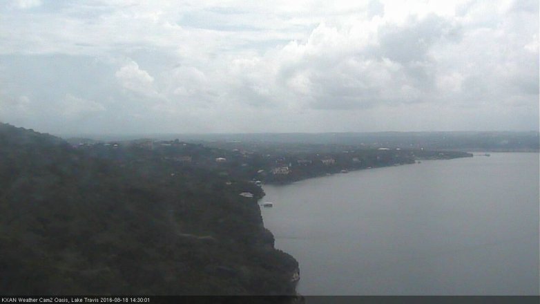 Lake Travis webcam, August 18, 2016 1:35 PM CT