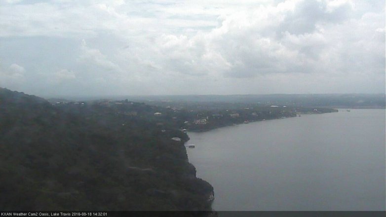 Lake Travis webcam, August 18, 2016 1:55 PM CT