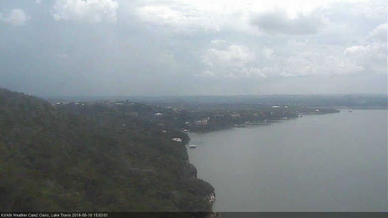 Lake Travis webcam, August 18, 2016 2:10 PM CT