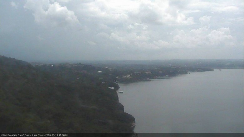 Lake Travis webcam, August 18, 2016 2:15 PM CT