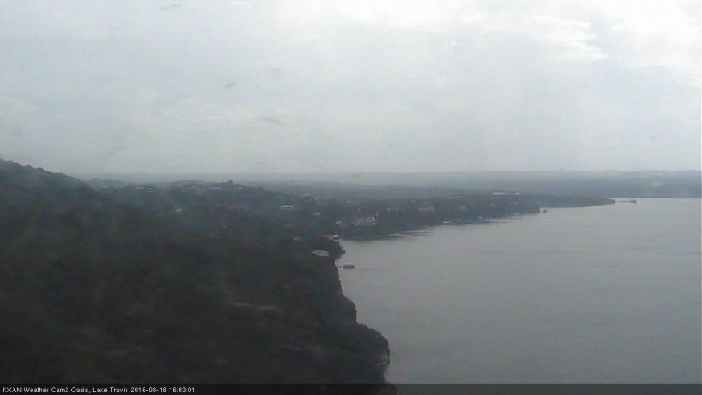 Lake Travis webcam, August 18, 2016 3:10 PM CT