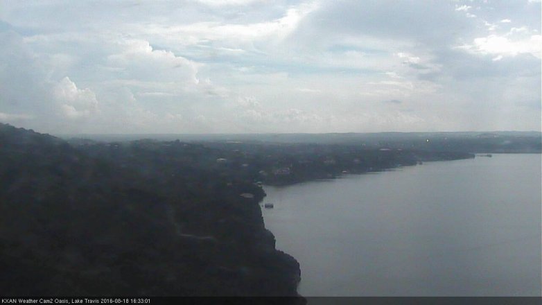 Lake Travis webcam, August 18, 2016 3:45 PM CT
