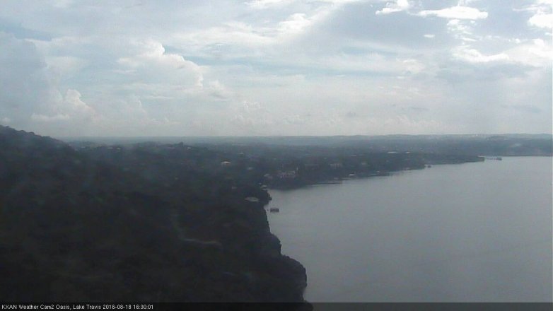 Lake Travis webcam, August 18, 2016 3:50 PM CT