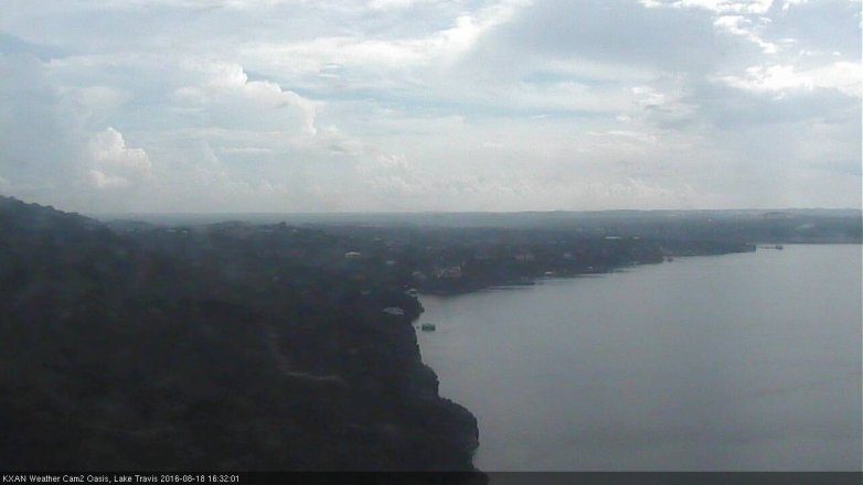 Lake Travis webcam, August 18, 2016 4:00 PM CT