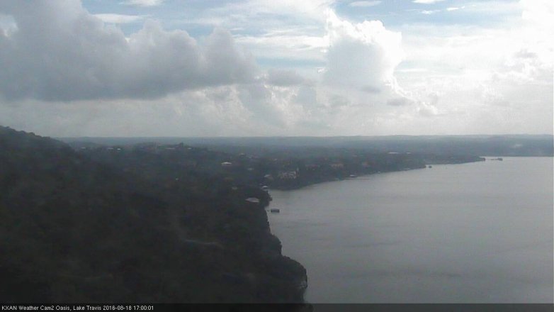 Lake Travis webcam, August 18, 2016 4:25 PM CT