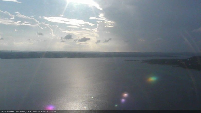 Lake Travis webcam, August 18, 2016 5:50 PM CT