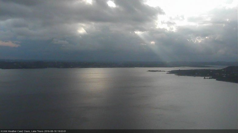Lake Travis webcam, August 18, 2016 6:30 PM CT