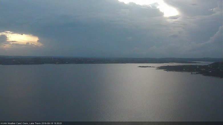 Lake Travis webcam, August 18, 2016 6:50 PM CT
