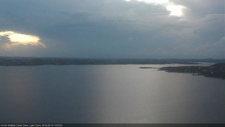Lake Travis webcam, August 18, 2016 7:00 PM CT