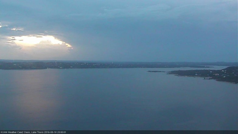 Lake Travis webcam, August 18, 2016 7:05 PM CT