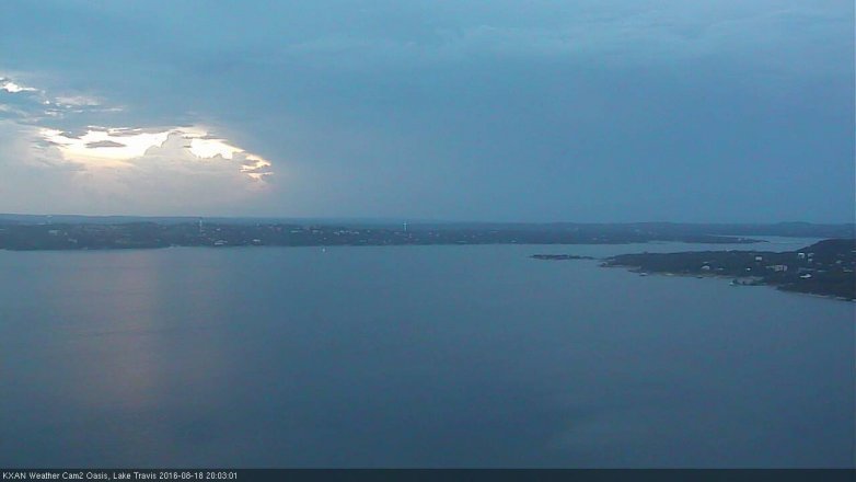 Lake Travis webcam, August 18, 2016 7:10 PM CT