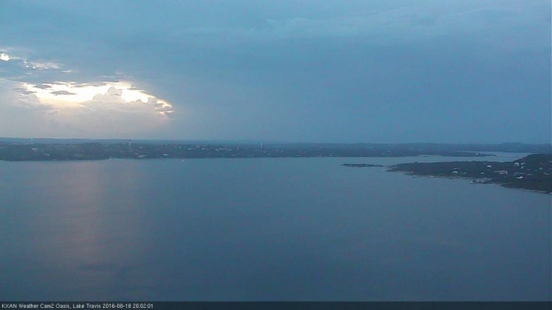 Lake Travis webcam, August 18, 2016 7:15 PM CT