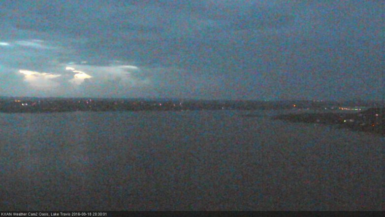 Lake Travis webcam, August 18, 2016 8:00 PM CT