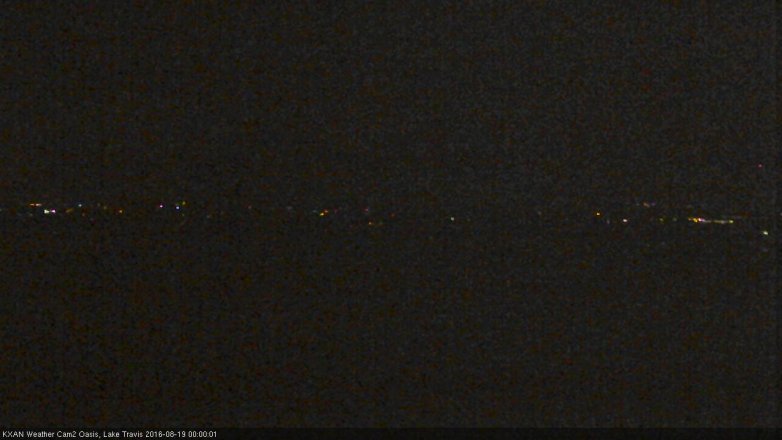 Lake Travis webcam, August 18, 2016 11:20 PM CT