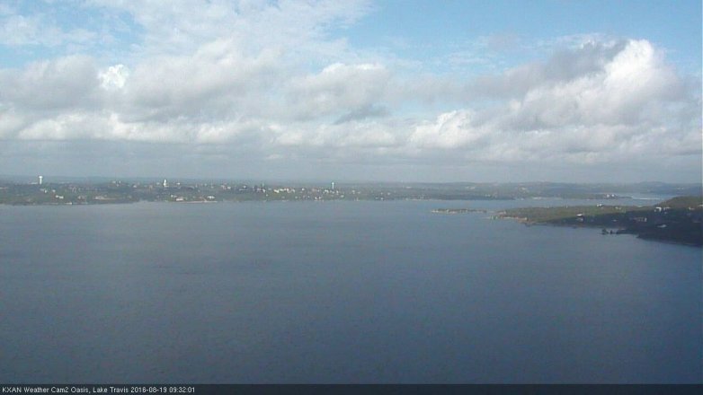 Lake Travis webcam, August 19, 2016 9:00 AM CT