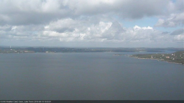 Lake Travis webcam, August 19, 2016 9:15 AM CT
