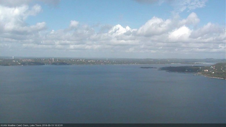 Lake Travis webcam, August 19, 2016 9:45 AM CT