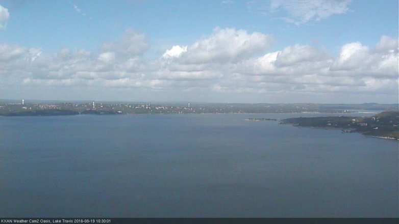 Lake Travis webcam, August 19, 2016 9:50 AM CT