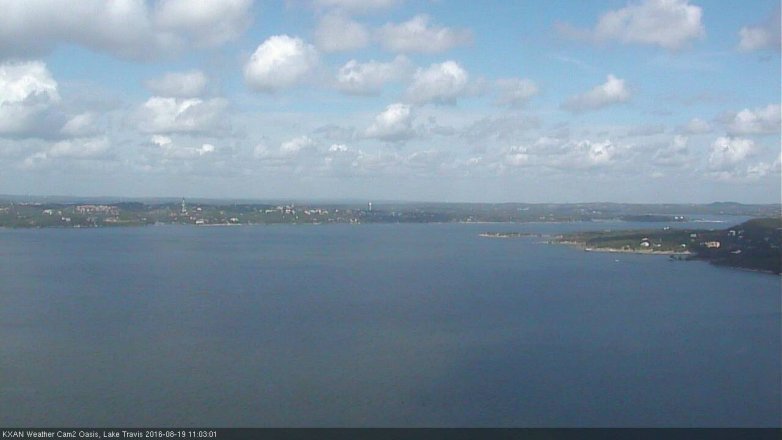 Lake Travis webcam, August 19, 2016 10:25 AM CT