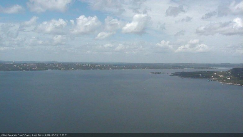Lake Travis webcam, August 19, 2016 11:20 AM CT