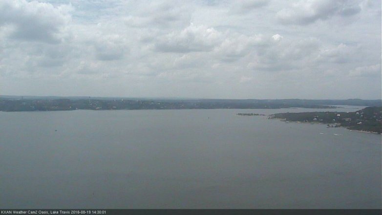 Lake Travis webcam, August 19, 2016 1:45 PM CT