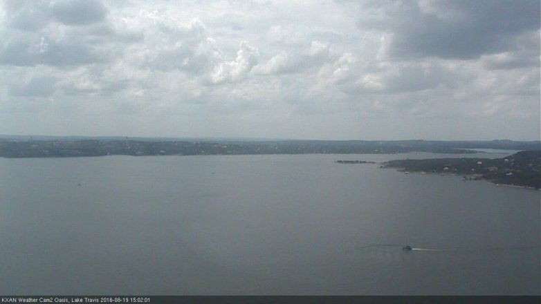 Lake Travis webcam, August 19, 2016 2:30 PM CT