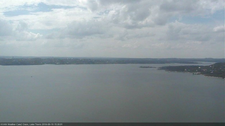 Lake Travis webcam, August 19, 2016 2:55 PM CT