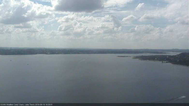 Lake Travis webcam, August 19, 2016 3:55 PM CT