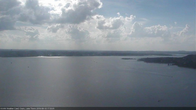 Lake Travis webcam, August 19, 2016 4:40 PM CT