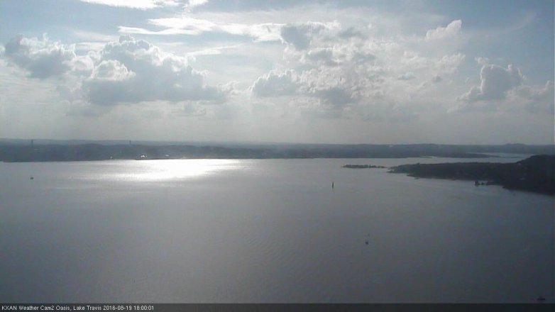 Lake Travis webcam, August 19, 2016 5:15 PM CT