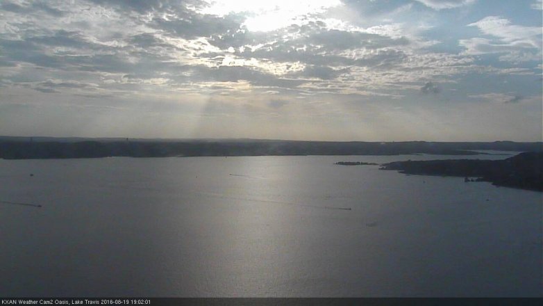 Lake Travis webcam, August 19, 2016 6:05 PM CT