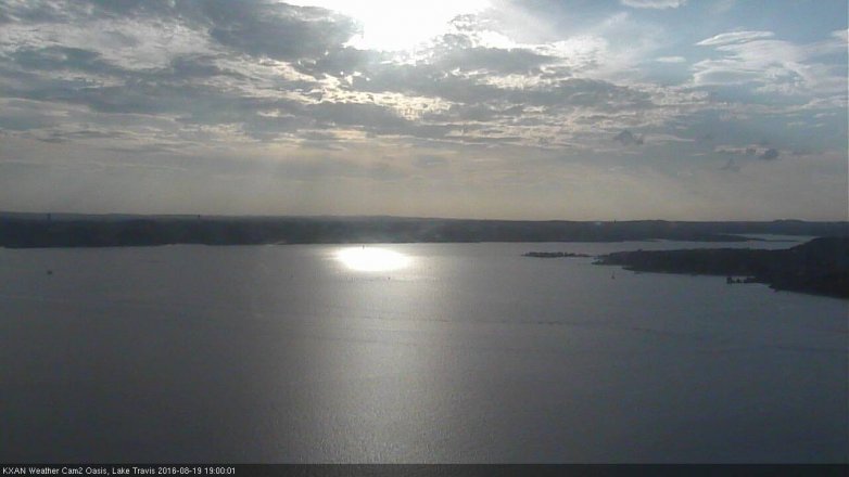 Lake Travis webcam, August 19, 2016 6:30 PM CT