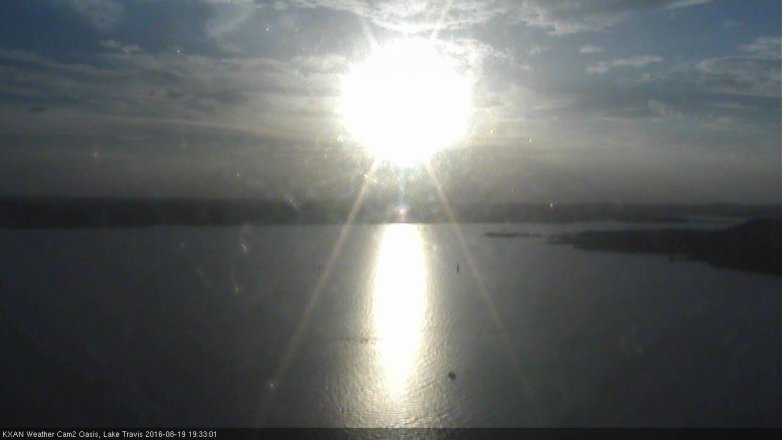 Lake Travis webcam, August 19, 2016 6:45 PM CT