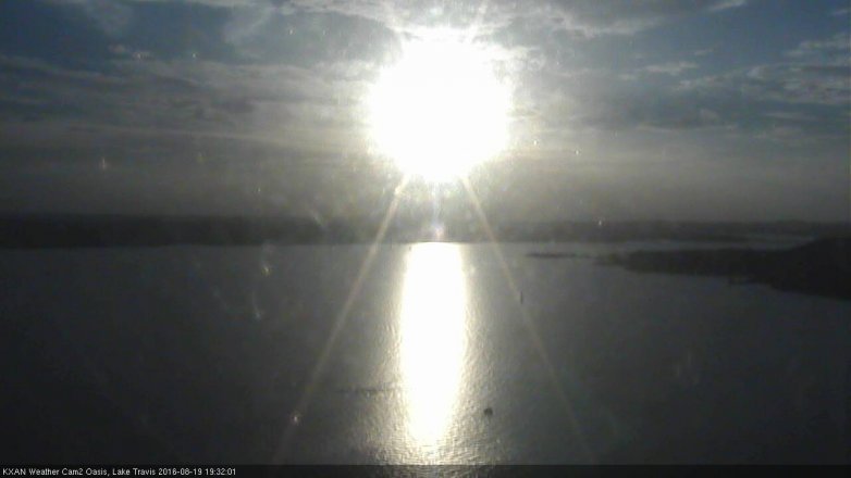Lake Travis webcam, August 19, 2016 6:50 PM CT