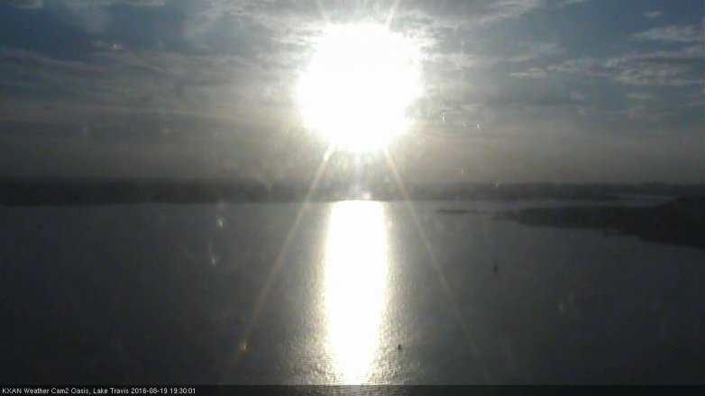 Lake Travis webcam, August 19, 2016 6:55 PM CT