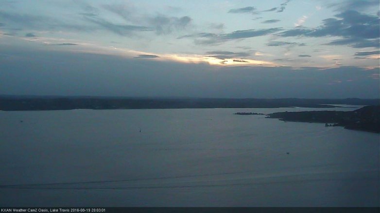 Lake Travis webcam, August 19, 2016 7:20 PM CT