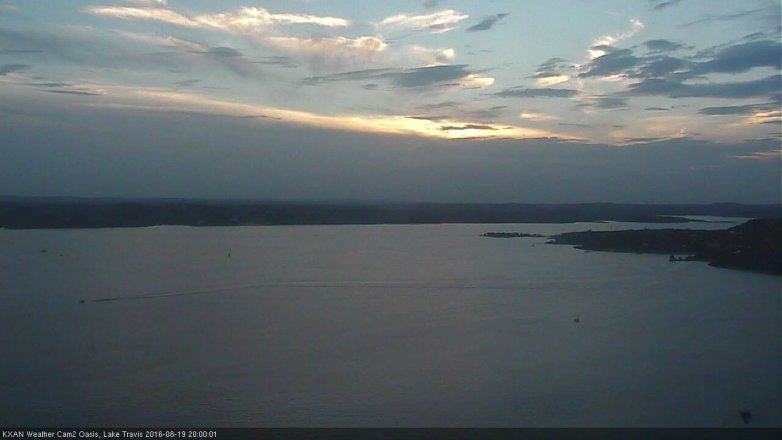 Lake Travis webcam, August 19, 2016 7:25 PM CT
